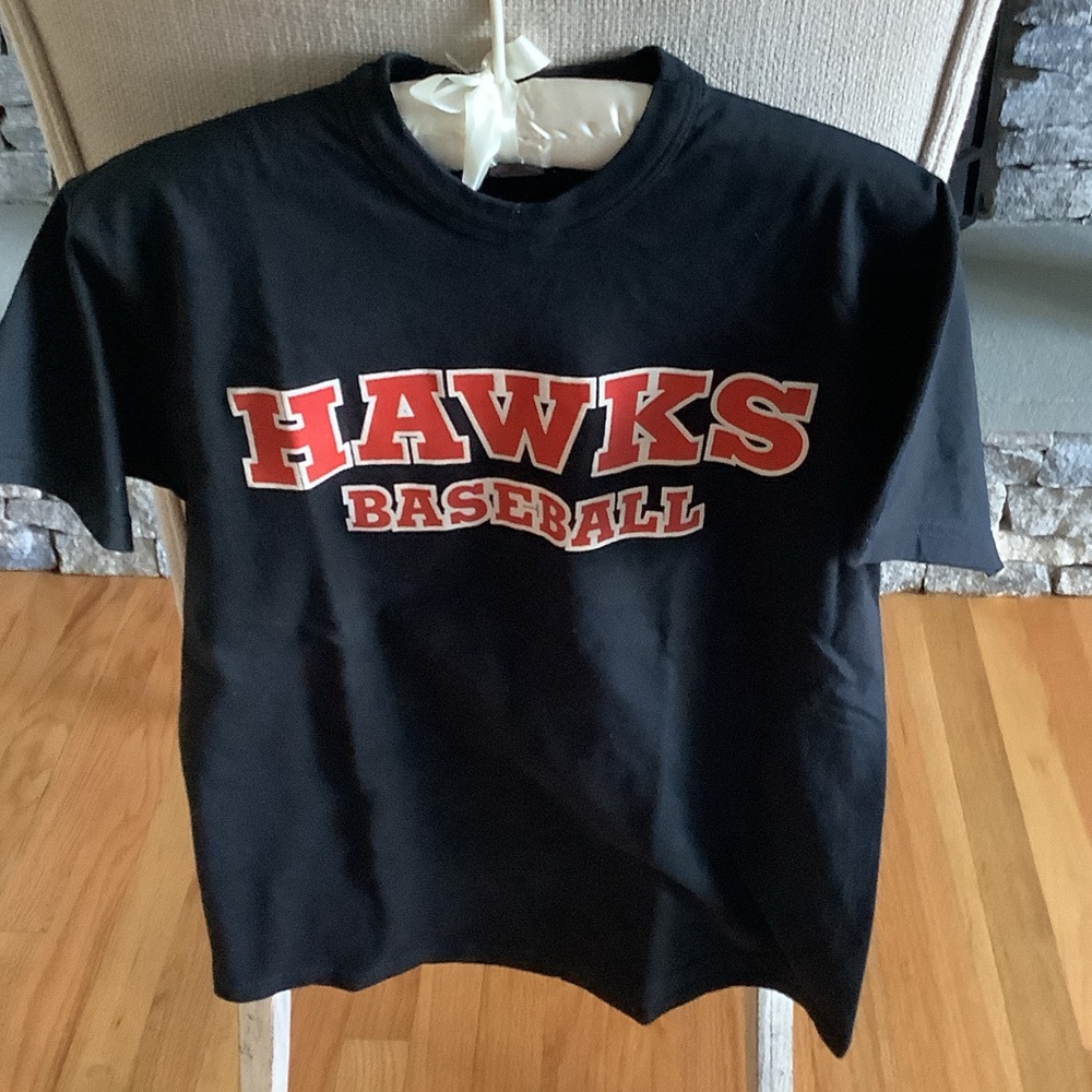 Russell Athletic Kids Black and Red Hawks Baseball Tee